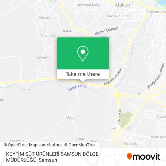 KEYFİM SÜT ÜRÜNLERİ SAMSUN BÖLGE MÜDÜRLÜĞÜ map