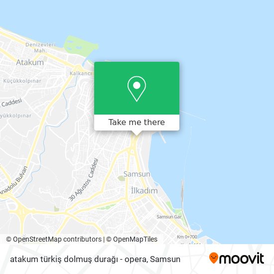 atakum türkiş dolmuş durağı - opera map