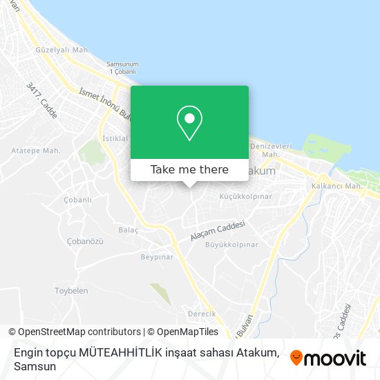 Engin topçu MÜTEAHHİTLİK inşaat sahası Atakum map