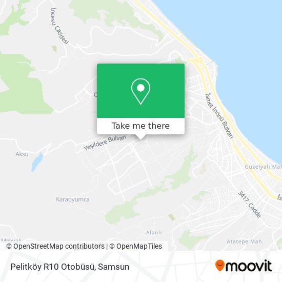Pelitköy R10 Otobüsü map