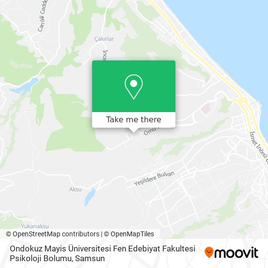 Ondokuz Mayis Üniversitesi Fen Edebiyat Fakultesi Psikoloji Bolumu map