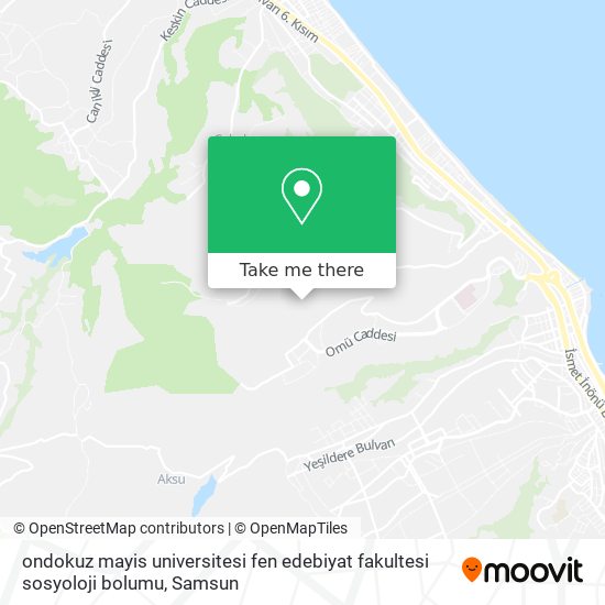 ondokuz mayis universitesi fen edebiyat fakultesi sosyoloji bolumu map