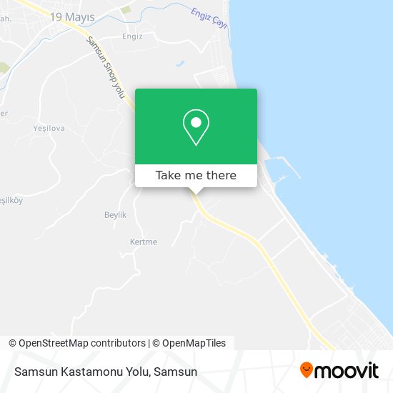 Samsun Kastamonu Yolu map