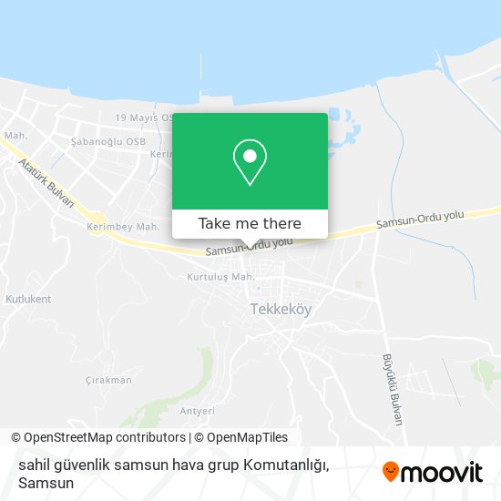 sahil güvenlik samsun hava grup Komutanlığı map