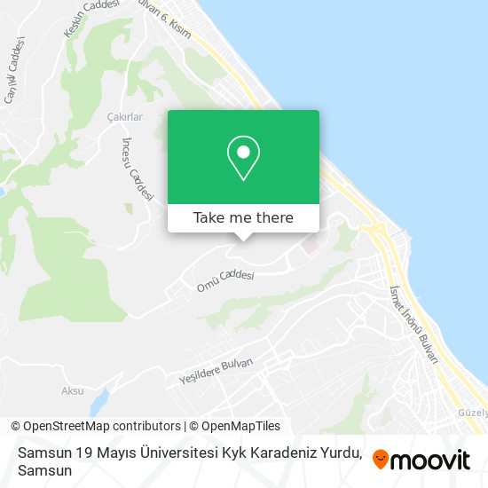 Samsun 19 Mayıs Üniversitesi Kyk Karadeniz Yurdu map