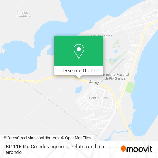 BR 116 Rio Grande-Jaguarão map