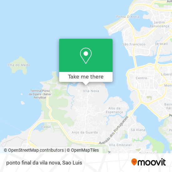 Mapa ponto final da vila nova