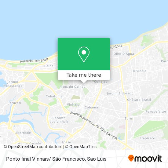 Ponto final Vinhais/ São Francisco map