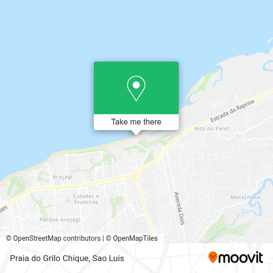 Praia do Grilo Chique map