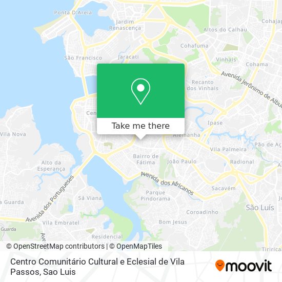 Mapa Centro Comunitário Cultural e Eclesial de Vila Passos