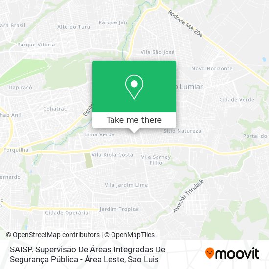 SAISP. Supervisão De Áreas Integradas De Segurança Pública - Área Leste map