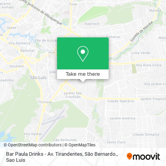 Bar Paula Drinks - Av. Tirandentes, São Bernardo. map