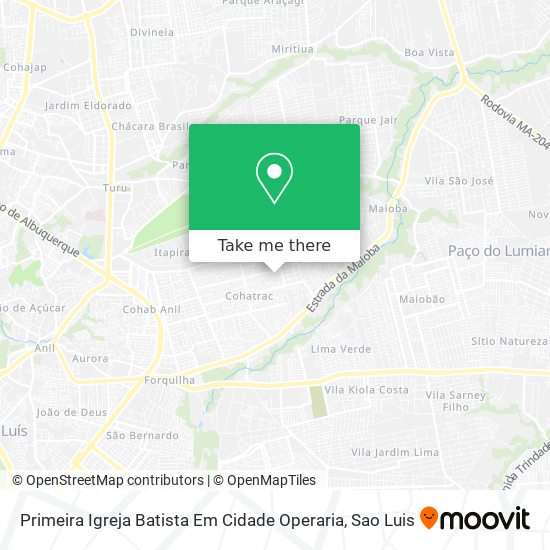 Primeira Igreja Batista Em Cidade Operaria map