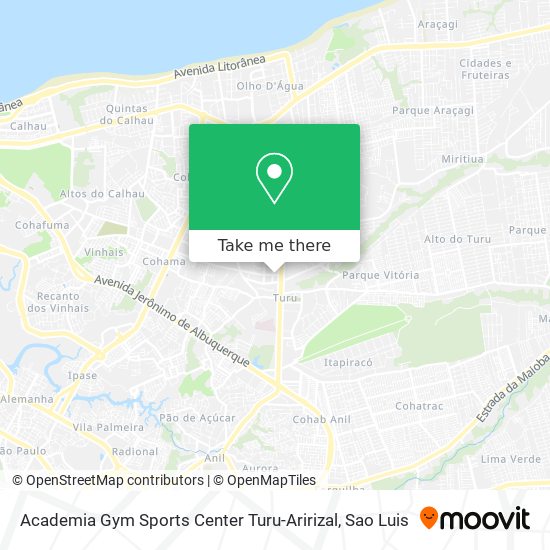 Mapa Academia Gym Sports Center Turu-Aririzal