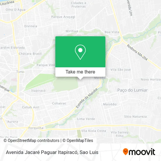 Avenida Jacaré Paguar Itapiracó map