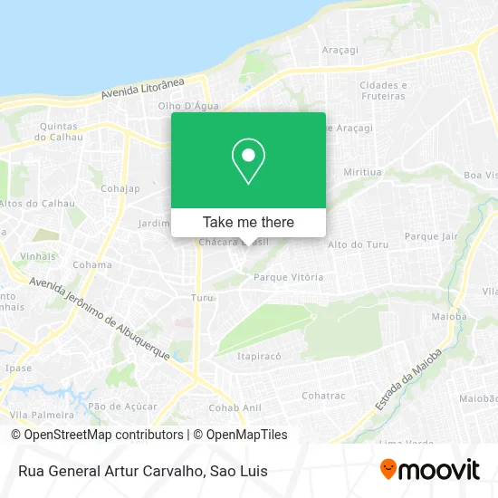 Rua General Artur Carvalho map