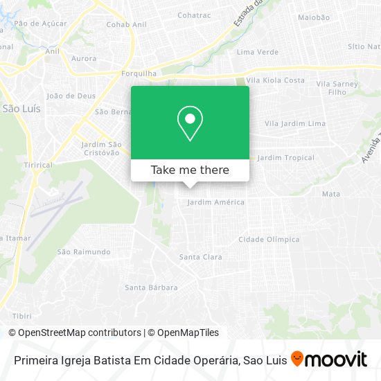 Primeira Igreja Batista Em Cidade Operária map