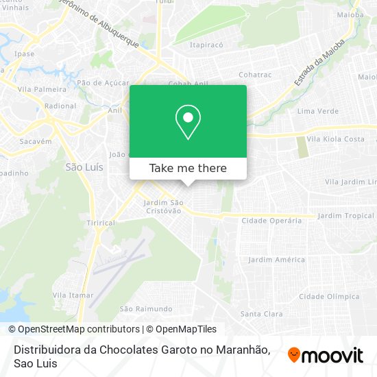 Mapa Distribuidora da Chocolates Garoto no Maranhão