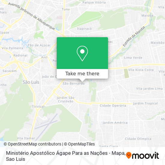 Ministério Apostólico Ágape Para as Nações - Mapa map