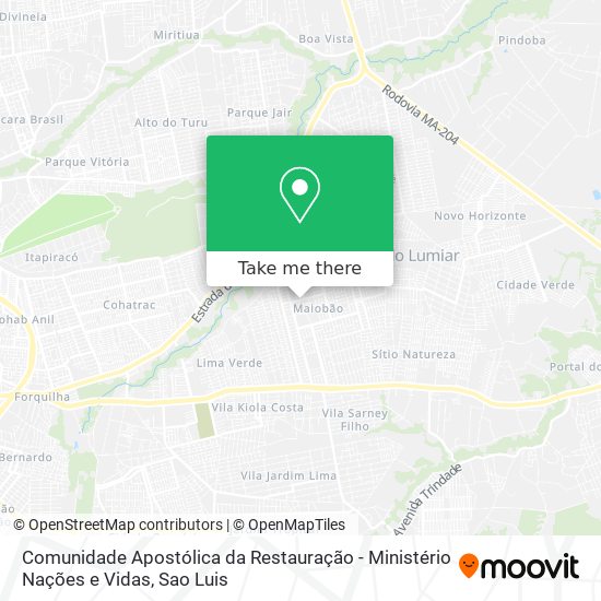 Comunidade Apostólica da Restauração - Ministério Nações e Vidas map