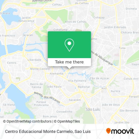 Mapa Centro Educacional Monte Carmelo