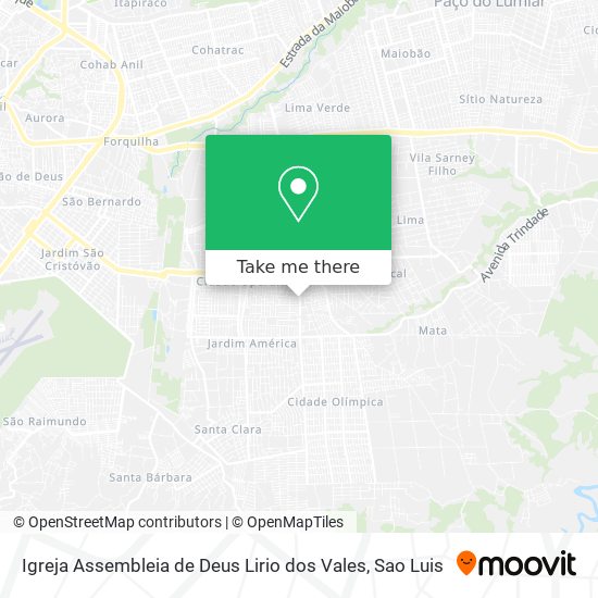 Mapa Igreja Assembleia de Deus Lirio dos Vales