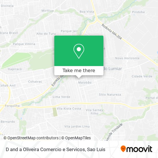 D and a Oliveira Comercio e Servicos map