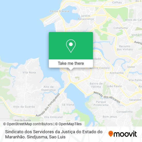 Mapa Sindicato dos Servidores da Justiça do Estado do Maranhão. Sindjusma