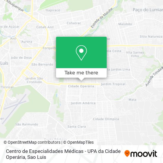 Centro de Especialidades Médicas - UPA da Cidade Operária map