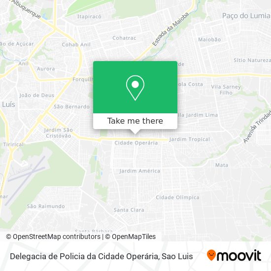 Mapa Delegacia de Policia da Cidade Operária