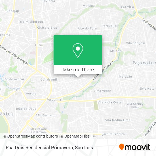 Rua Dois Residencial Primavera map