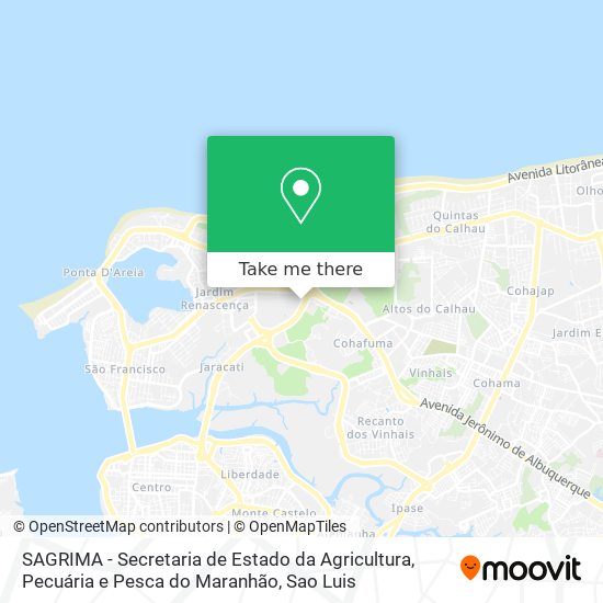 Mapa SAGRIMA - Secretaria de Estado da Agricultura, Pecuária e Pesca do Maranhão