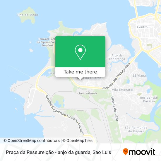 Praça da Ressureição - anjo da guarda map