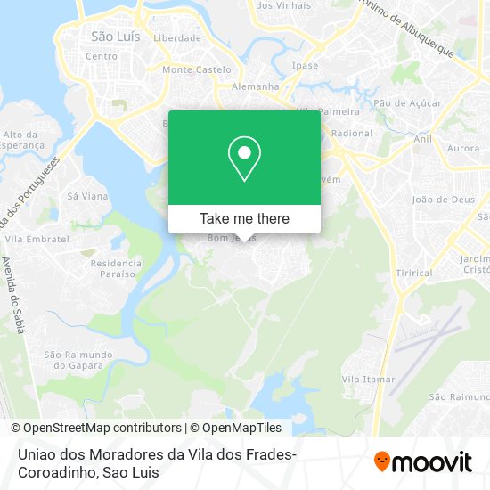 Uniao dos Moradores da Vila dos Frades-Coroadinho map