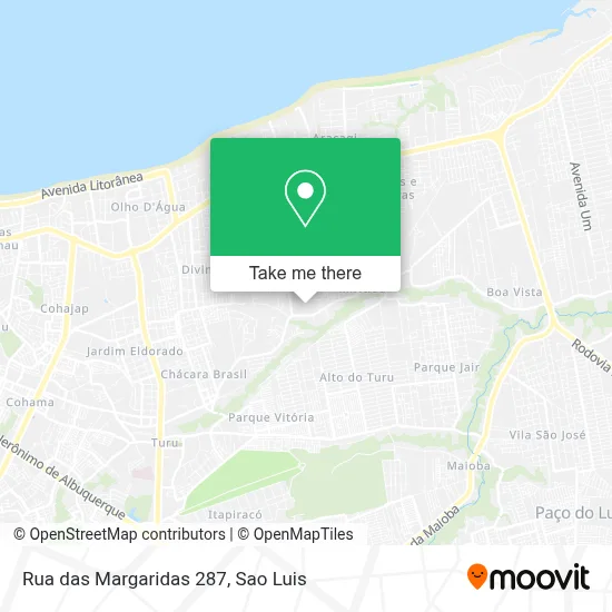 Rua das Margaridas 287 map