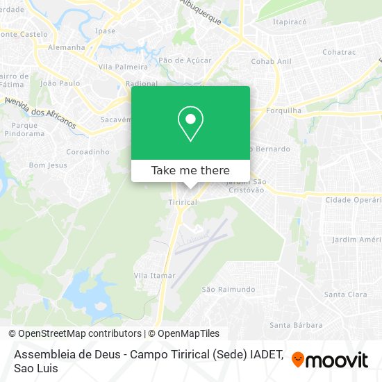 Mapa Assembleia de Deus - Campo Tirirical (Sede) IADET