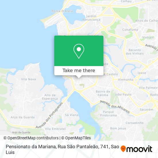 Mapa Pensionato da Mariana, Rua São Pantaleão, 741