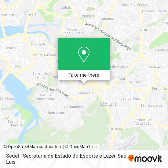 Sedel - Secretaria de Estado do Esporte e Lazer map