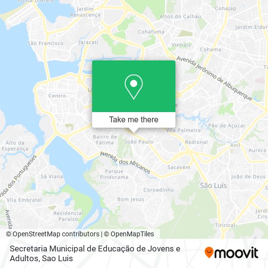 Secretaria Municipal de Educação de Jovens e Adultos map