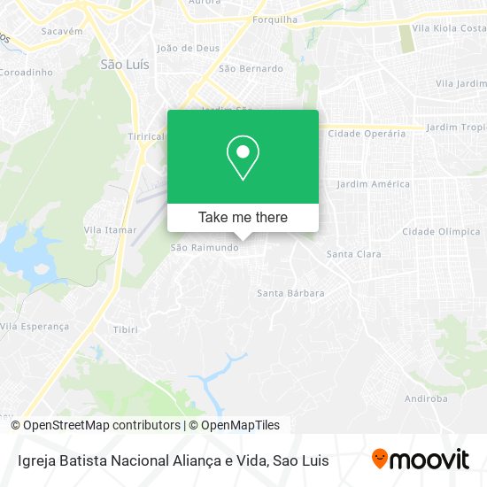 Igreja Batista Nacional Aliança e Vida map