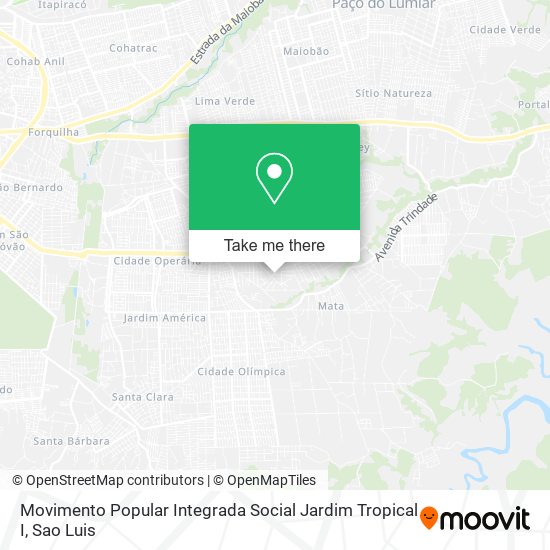 Mapa Movimento Popular Integrada Social Jardim Tropical I