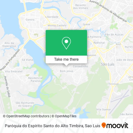 Mapa Paróquia do Espírito Santo do Alto Timbira