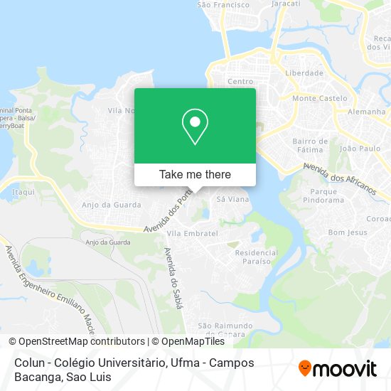 Colun - Colégio Universitàrio, Ufma - Campos Bacanga map