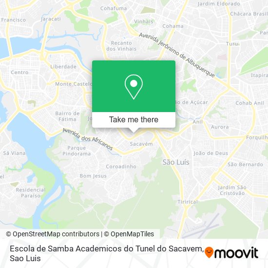 Mapa Escola de Samba Academicos do Tunel do Sacavem