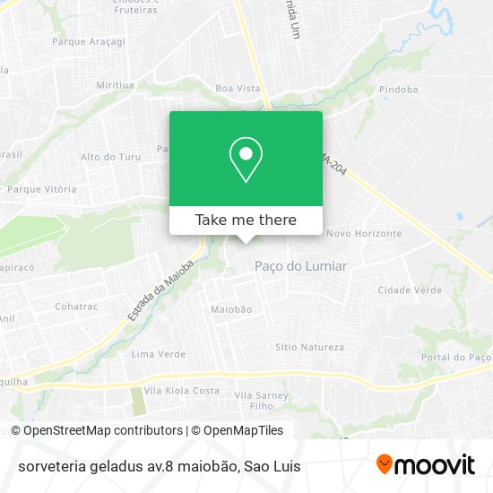 sorveteria geladus av.8 maiobão map