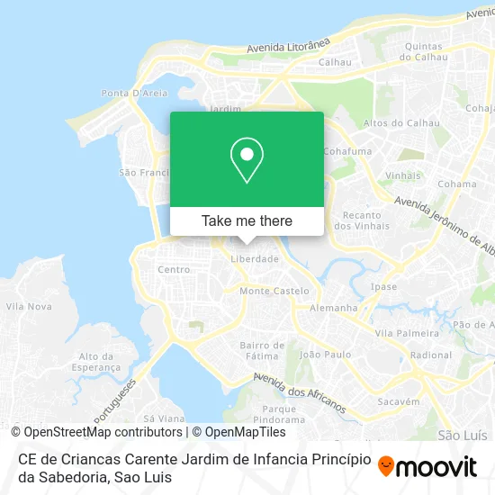 CE de Criancas Carente Jardim de Infancia Princípio da Sabedoria map