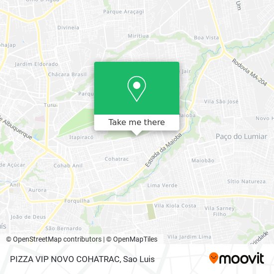 Mapa PIZZA VIP NOVO COHATRAC