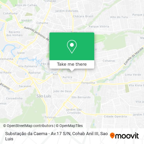 Mapa Substação da Caema - Av.17 S / N, Cohab Anil III