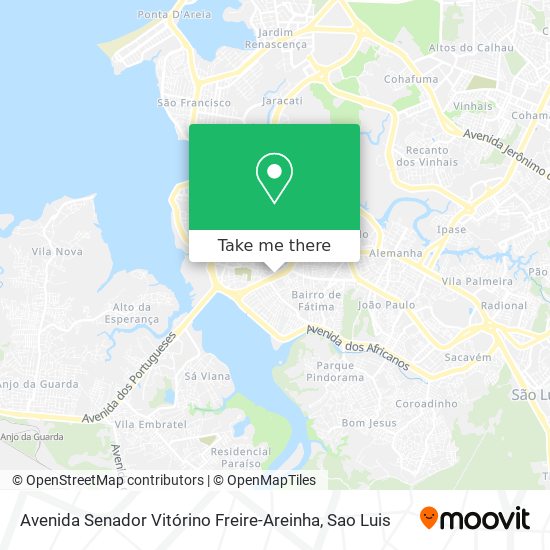 Mapa Avenida Senador Vitórino Freire-Areinha