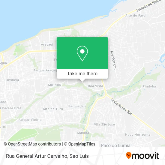 Rua General Artur Carvalho map